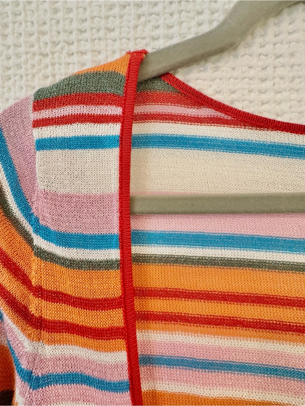 CIDER Orange Multi-Stripe Knit Long Sleeve Maxi Dress Backless NWT size M-L - Picture 7 of 10
